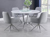 Abby - 5 Piece Round Dining Table Set - White High Gloss - JaxCo Furniture