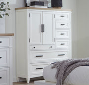 Americana Modern Bedroom - 7 Drawer Door Chest With Workstation - Cotton - JaxCo Furniture