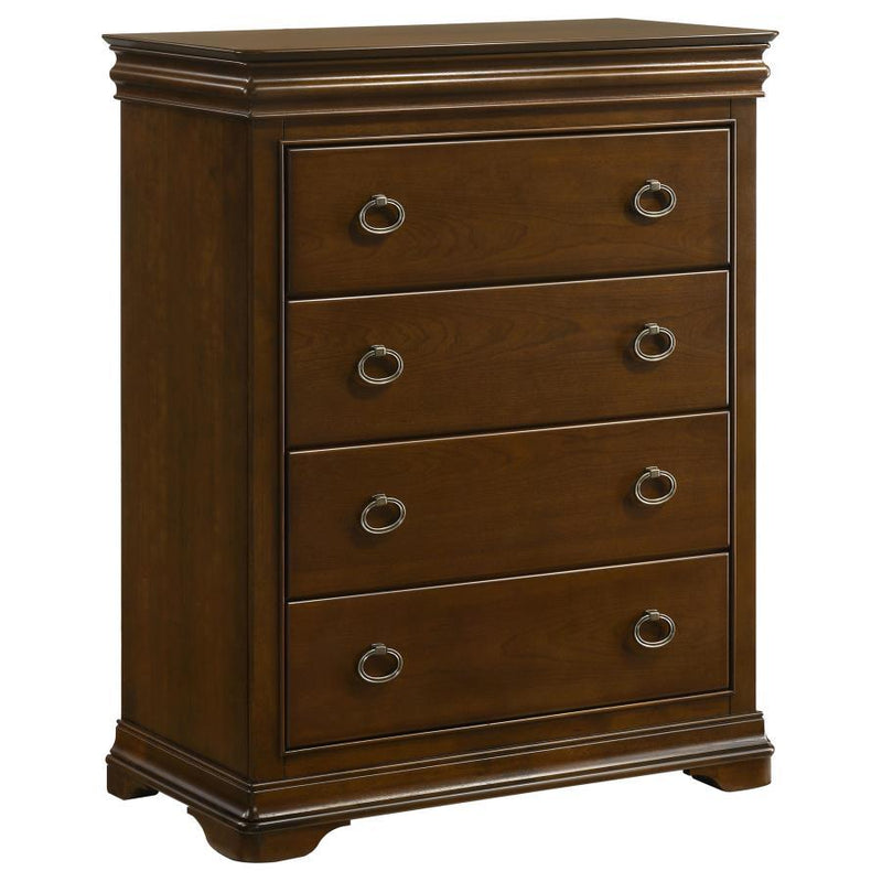 Garland - 4-Drawer Bedroom Chest Of Drawers - Brown Cherry - JaxCo Furniture