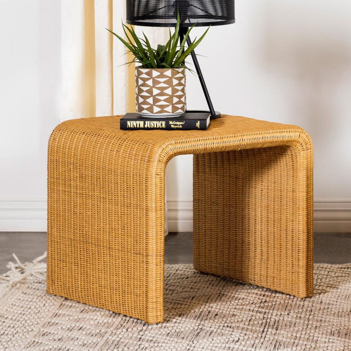 Juanita - Square Woven Rattan End Table - Natural - JaxCo Furniture