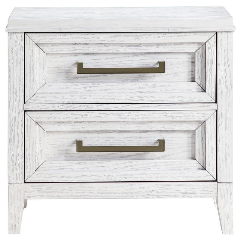 Marielle - 2-Drawer Nightstand Bedside Table - Distressed White - JaxCo Furniture