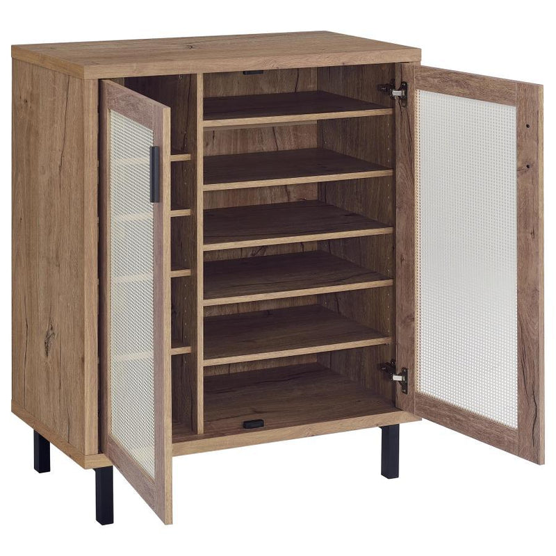 Teller - 2-Door Shoe Storage Cabinet - Natural Oak - JaxCo Furniture