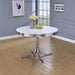 Retro - Round Wood Top Dining Table - White And Chrome - JaxCo Furniture