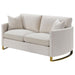 Corliss - Upholstered Arched Arm Loveseat - Beige - JaxCo Furniture