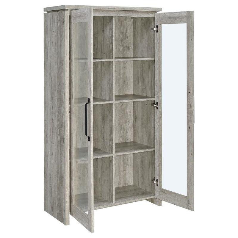 Alejo - 2 Door Engineered Wood Tall Cabinet - Gray Driftwood - JaxCo Furniture