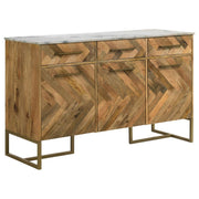 Keaton - Marble Top Herringbone Accent Cabinet - JaxCo Furniture