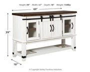 Valebeck - White / Brown - Dining Room Server - JaxCo Furniture