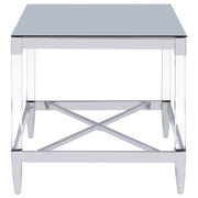 Lindley - Square Tempered Mirror Acrylic Table - JaxCo Furniture