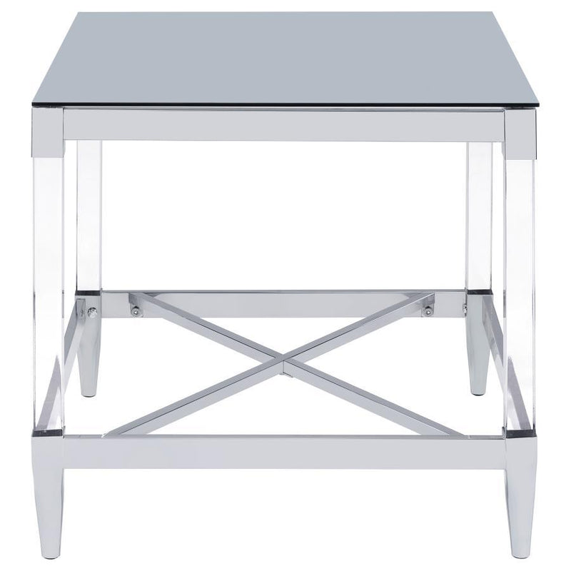 Lindley - Square Tempered Mirror Acrylic Table - JaxCo Furniture