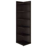Alder - 6-Shelf Corner Bookcase - Cappuccino - JaxCo Furniture