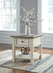 Bolanburg - White / Brown / Beige - Rectangular End Table - JaxCo Furniture