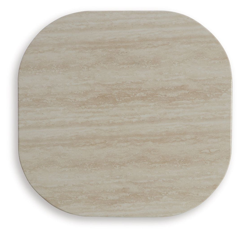 Kimora - Beige / Dark Brown - Square End Table - JaxCo Furniture