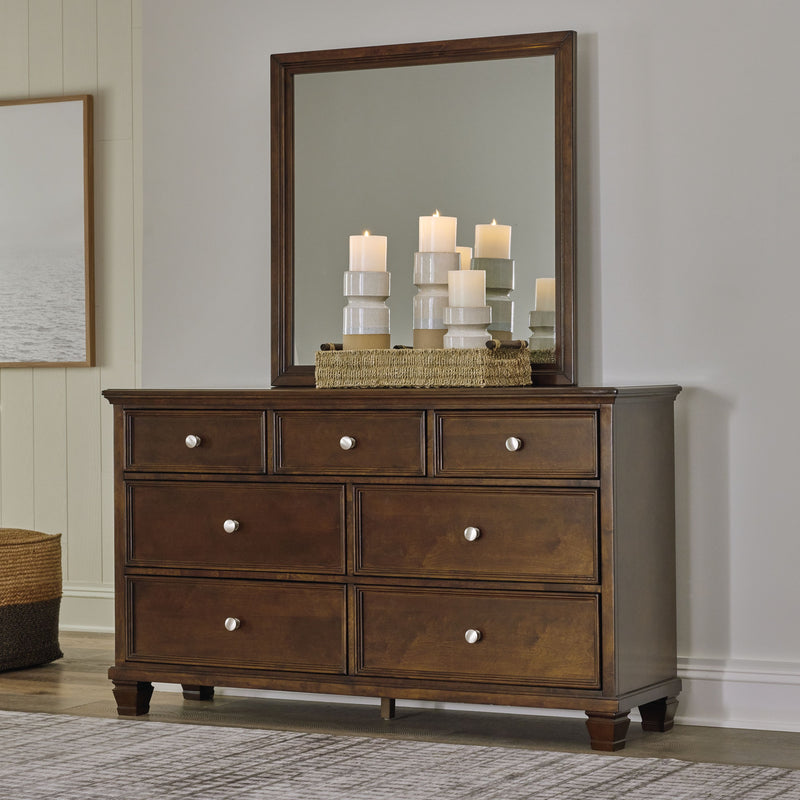 Danabrin - Brown - Dresser And Mirror - JaxCo Furniture