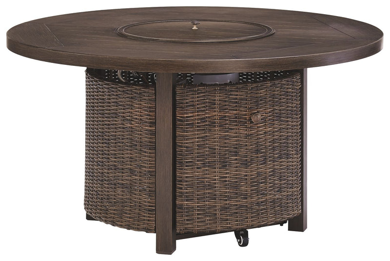 Paradise - Medium Brown - Round Fire Pit Table - JaxCo Furniture