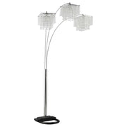Miriam - Hanging Crystal Arc Floor Lamp - Chrome - JaxCo Furniture