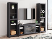 Cayberry - Black - 3-Piece Entertainment Center With Electric Fireplace - JaxCo Furniture