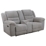 Gilson - Chenille Upholstered Reclining Loveseat - Gray - JaxCo Furniture