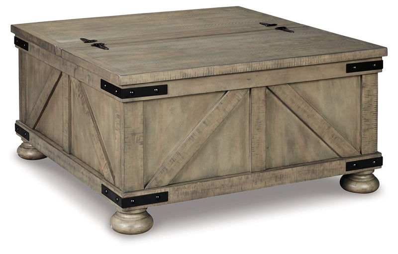 Aldwin - Gray - Cocktail Table With Storage - Square - JaxCo Furniture