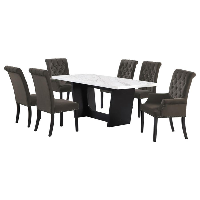 Sherry - Rectangular Marble Top Dining Table Set - JaxCo Furniture