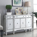 Aconitum - 4 Door Mirrored Storage Accent Cabinet - Silver - JaxCo Furniture