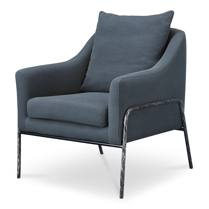 Archer - Accent Chair - Slate Blue Linen Blend - JaxCo Furniture