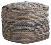 Absalom - Denim - Pouf - JaxCo Furniture