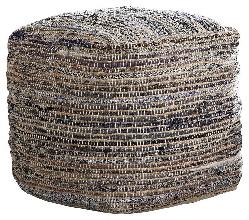 Absalom - Denim - Pouf - JaxCo Furniture