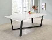 Mayer - Rectangular Faux Marble Dining Table - White - JaxCo Furniture