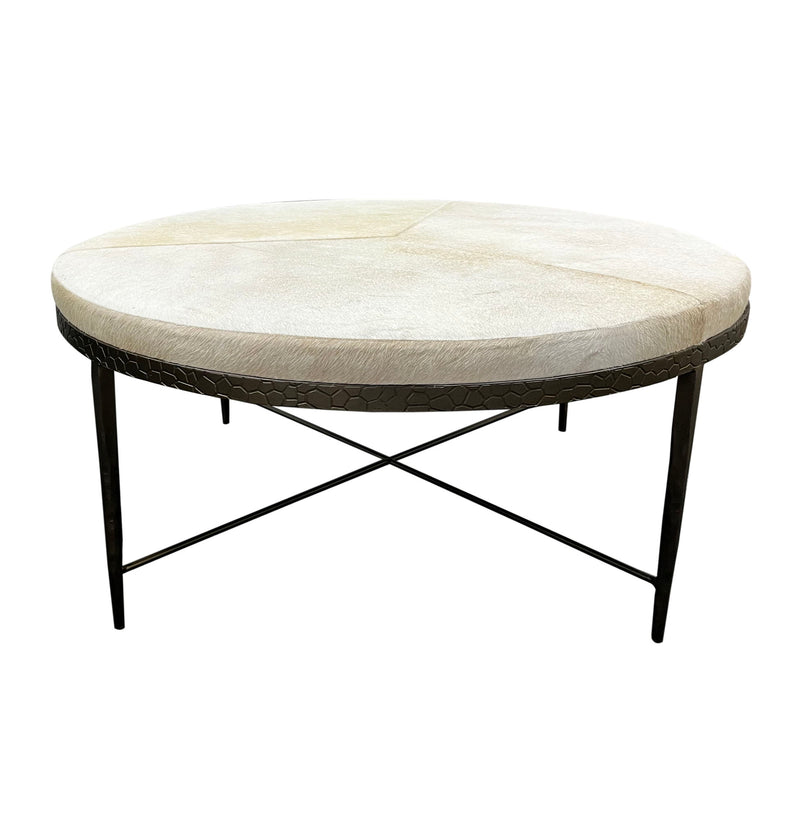Bose - Hide Round Coffee Table - Ivory - JaxCo Furniture