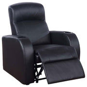 Cyrus - Upholstered Track Arm Recliner - Black - JaxCo Furniture