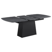 Potero - Faux Marble Extension Leaf Dining Table - Black - JaxCo Furniture