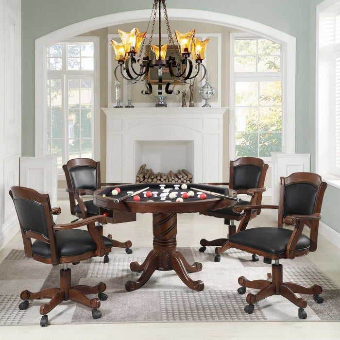 Turk - 5-Piece Dining And Game Table Set - Tobacco - JaxCo Furniture