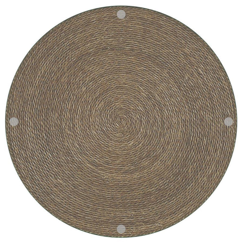 Halden - Round Woven Seagrass Accent Side Table - Light Brown - JaxCo Furniture