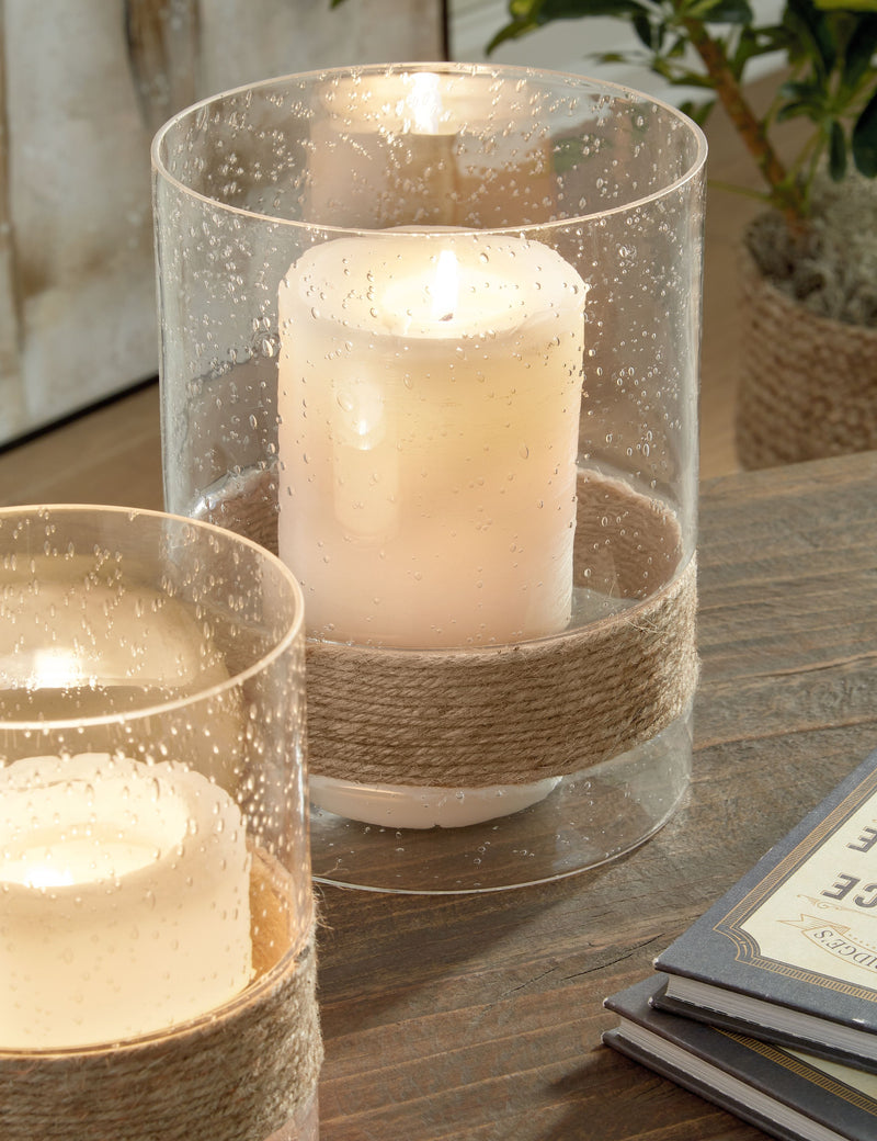 Eudocia - Clear - Candle Holder Set (Set of 2) - JaxCo Furniture