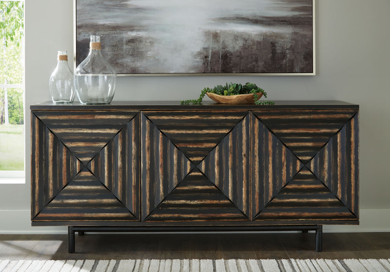 Fair Ridge - Distressed Black - Accent Cabinet - JaxCo Furniture