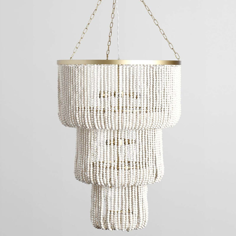 Amanda - Beaded Chandelier - White - JaxCo Furniture