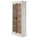 Tammi - 2 Door Wood Tall Cabinet Distressed White And Brown - Distressed White And Brown - JaxCo Furniture