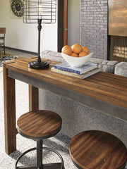 Torjin - Dark Brown - 3 Pc. - Long Counter Table, 2 Stools - JaxCo Furniture