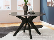 Glinari - Taupe / Black - Round Dining Room Table - JaxCo Furniture