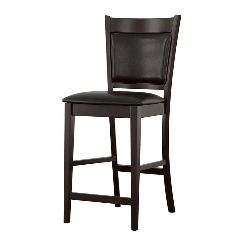 Jaden - Upholstered Counter Chair (Set of 2) - Black And Espresso - JaxCo Furniture