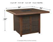 Paradise Trail - Medium Brown - Square Bar Table w/Fire Pit - JaxCo Furniture