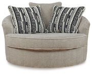 Calnita - Sisal - Oversized Swivel Accent Chair - JaxCo Furniture