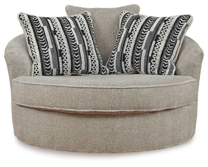 Calnita - Sisal - Oversized Swivel Accent Chair - JaxCo Furniture