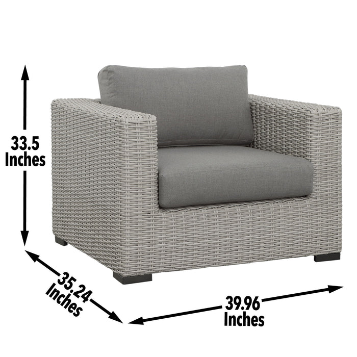 Blakley - Outdoor Lounge Chair (Set of 2) With Half-Round Wicker - Gray - JaxCo Furniture