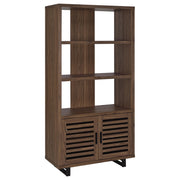 Maddox - 3-Shelf Cabinet Bookcase - Walnut - JaxCo Furniture