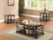 Laney - Glass Top Coffee And End Table Set - JaxCo Furniture