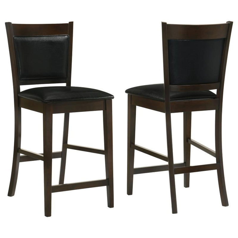 Jaden - Upholstered Counter Chair (Set of 2) - Black And Espresso - JaxCo Furniture