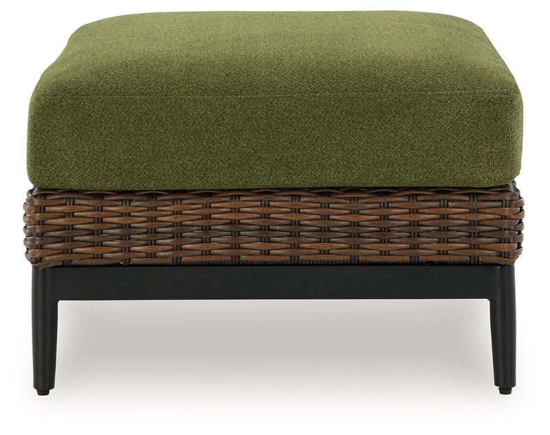Horizon Hall - Brown / Green - Ottoman With Cushion - JaxCo Furniture