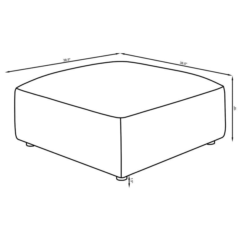 Jennifer - Square Upholstered Ottoman - JaxCo Furniture