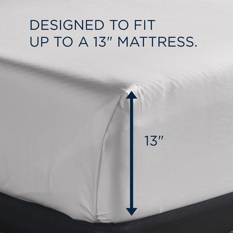 Linens - Tempur Luxe Egyptian Cotton Sheet Set - White - JaxCo Furniture